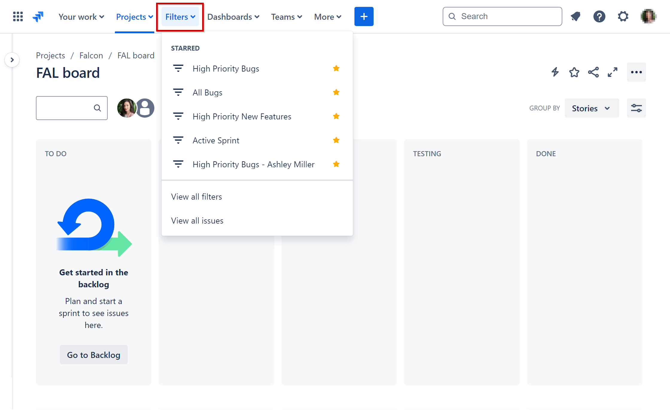Saved Filters on Jira