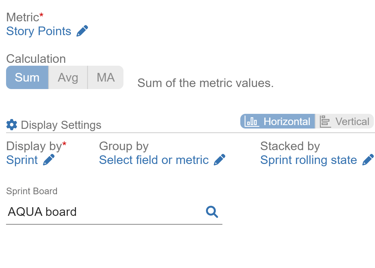 sprint board settings