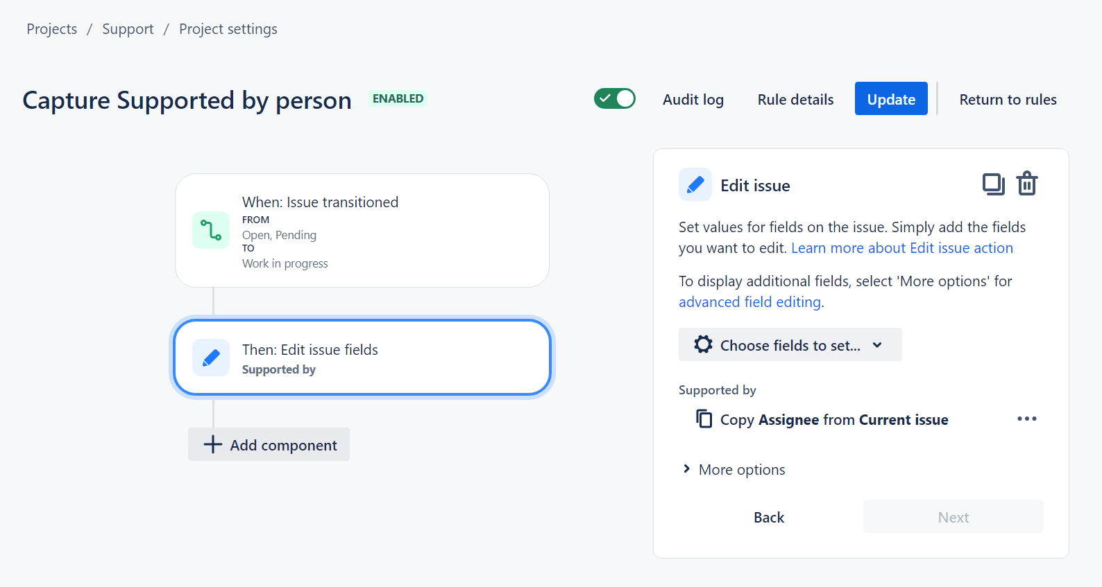 Jira automation rule